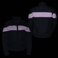 Milwaukee Leather SH2261 Women's Lightweight Black and Pink Textile Motorcycle Jacket with Reflective Piping
