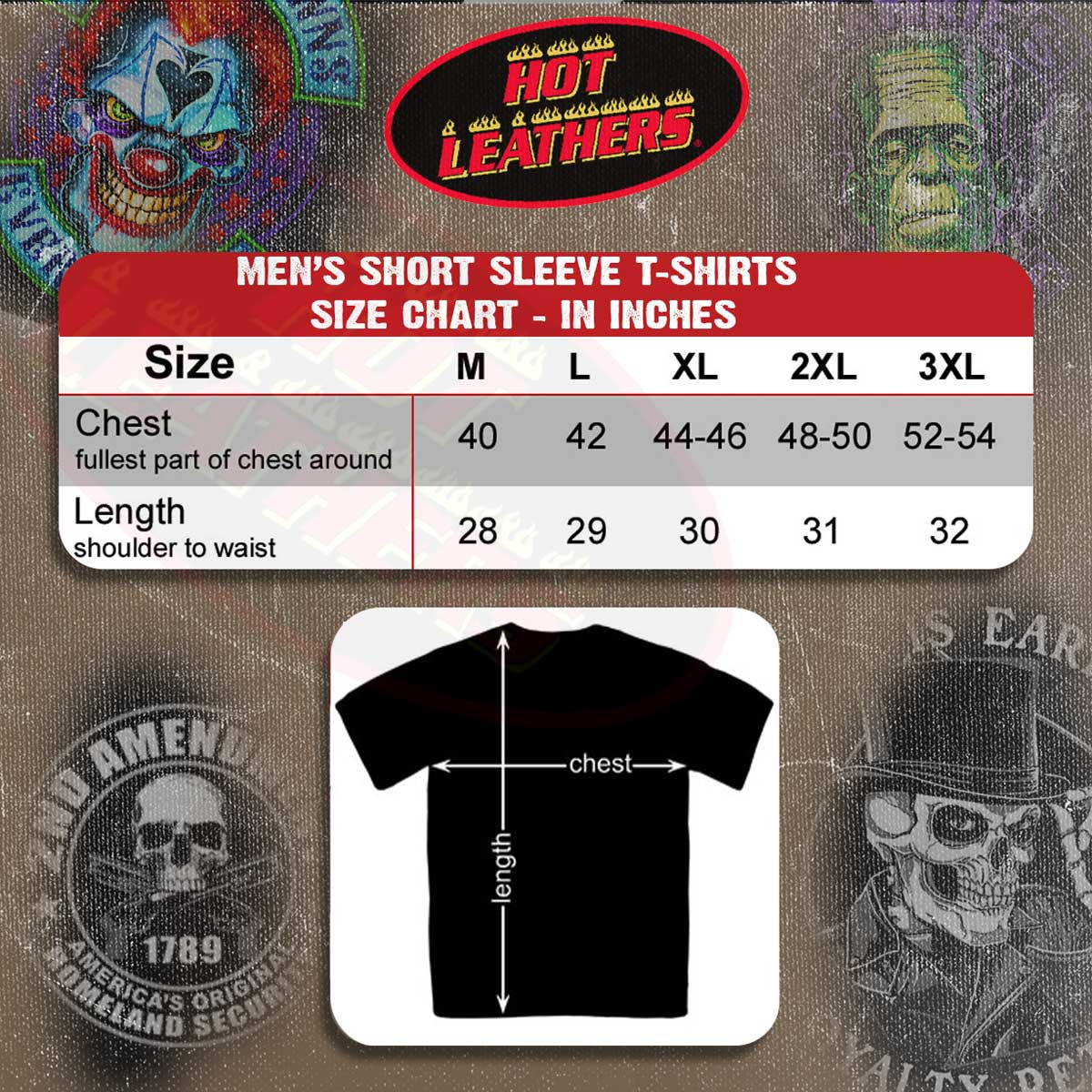 Hot Leathers GMS1294 Men’s Motor Pin Up Black Short Sleeve T-Shirt