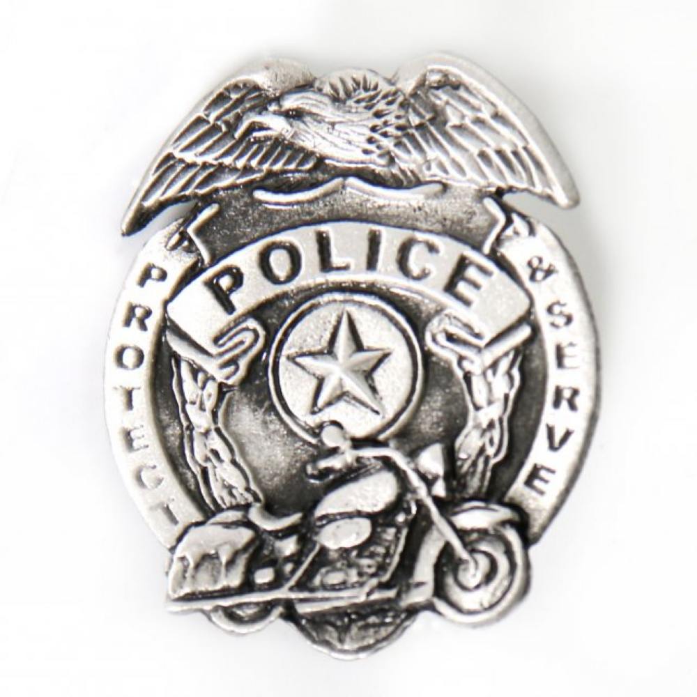 Milwaukee Leather MLP9231 Police Badge Pin For Jackets, Vest, Hats and