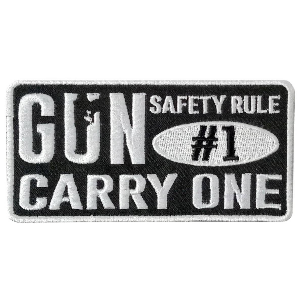 Hot Leathers Gun Saftey 4" X 2" Embroidered Patch PPW1107