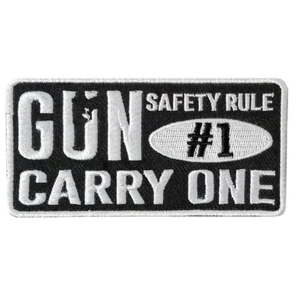 Hot Leathers Gun Saftey 4" X 2" Embroidered Patch PPW1107