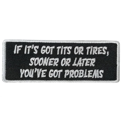 Hot Leathers Tits Or Tires 4" X 2" Embroidered Patch PPW1145