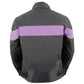 Milwaukee Leather SH2261 Women's Black and Purple Textile Lightweight Motorcycle Jacket with Reflective Piping