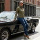 Milwaukee Leather SFL2800 Women's Racer Olive Stand Up Collar Motorcycle Fashion Leather Jacket