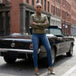 Milwaukee Leather SFL2800 Women's Racer Olive Stand Up Collar Motorcycle Fashion Leather Jacket