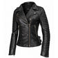 Milwaukee Leather Women's Velvet Vixen Black Naked Lambskin Moto Jacket - SFL2802