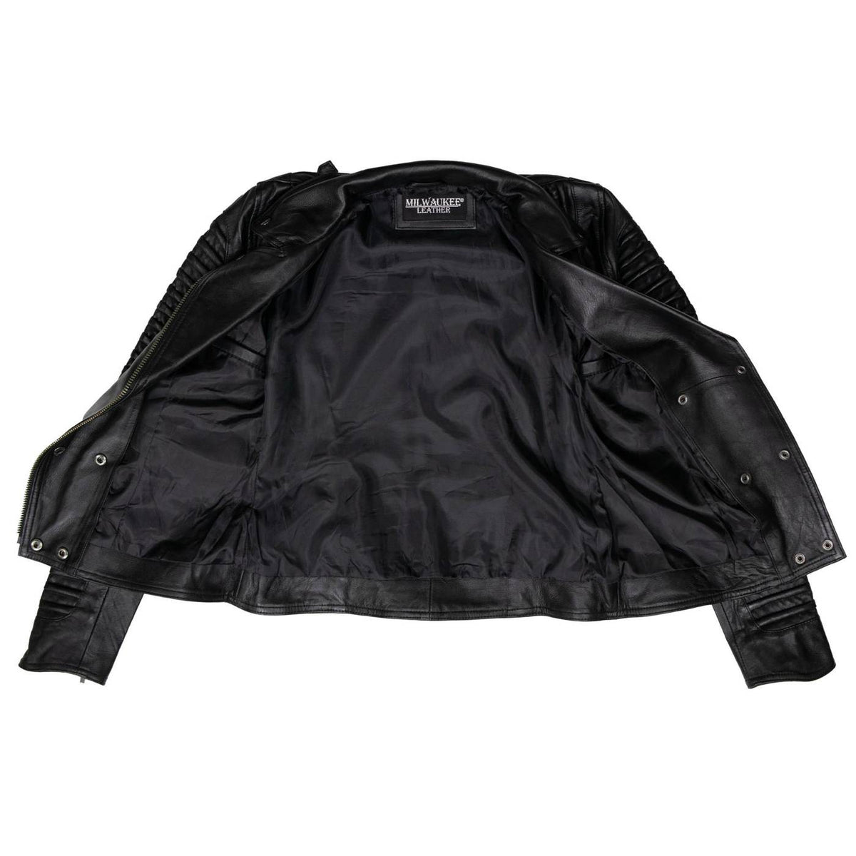 Milwaukee Leather Women's Velvet Vixen Black Naked Lambskin Moto Jacket - SFL2802