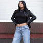Milwaukee Leather SFL2806 Women's Quilted Black Mandarin Scuba Collar Fashion Casual Leather Jacket