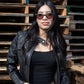 Milwaukee Leather SFL2806 Women's Quilted Black Mandarin Scuba Collar Fashion Casual Leather Jacket