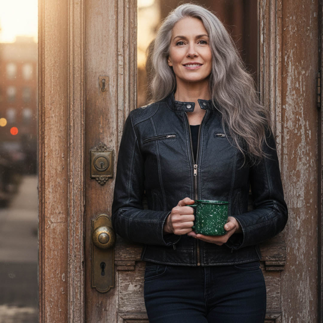 Milwaukee Leather SFL2830 Women's Black Sheepskin Scuba Style Fashion Leather Jacket