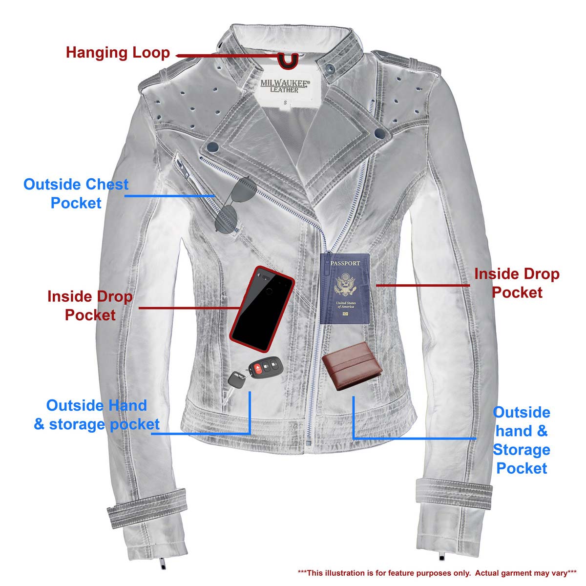 Milwaukee Leather Women's Maiden Purple Premium Sheepskin Motorcycle Fashion Leather Jacket - SFL2840