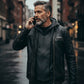 Milwaukee Leather SFM1846 Men's Black Fashion Casual Leather Jacket with Removable Hoodie