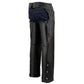 Milwaukee Leather SH1101TALL Men's Classic Black Motorcycle Riding Leather Chaps with Jean Pockets in Tall Sizes