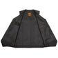 Milwaukee Leather SH1310Tall Men's Black Leather Classic V-Neck Motorcycle Rider Vest w/ Snap Button Closure
