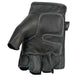 Milwaukee Leather SH198 Men's Black-Orange Gel Palm Fingerless Motorcycle Gloves with Orange Flame Embroidery