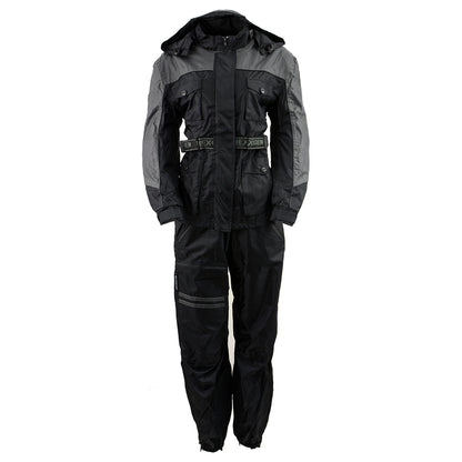 NexGen Ladies SH204901 Black and Grey Armored and Hooded Water Proof Rain Suit