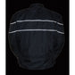 NexGen SH212102 Men's Black Textile Vented Moto Jacket with Reflective Piping