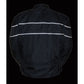 NexGen SH212102T Men's Tall Sizes Black Textile Vented Moto Jacket with Reflective Piping