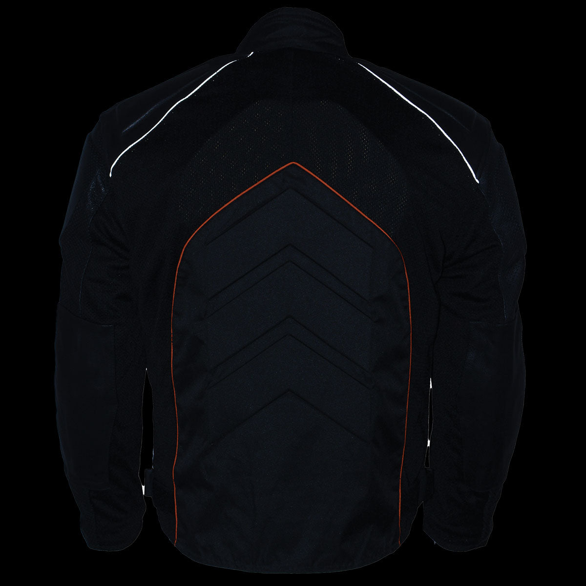 NexGen SH2153 Men's Black and Orange CE Armored Motorcycle Textile and Leather Combo Jacket