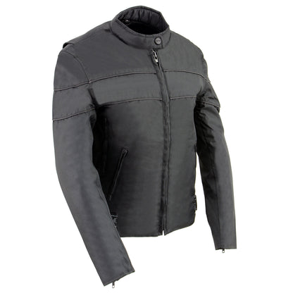 Milwaukee Leather SH2261 Women's Black Textile Lightweight Motorcycle Jacket with Reflective Piping