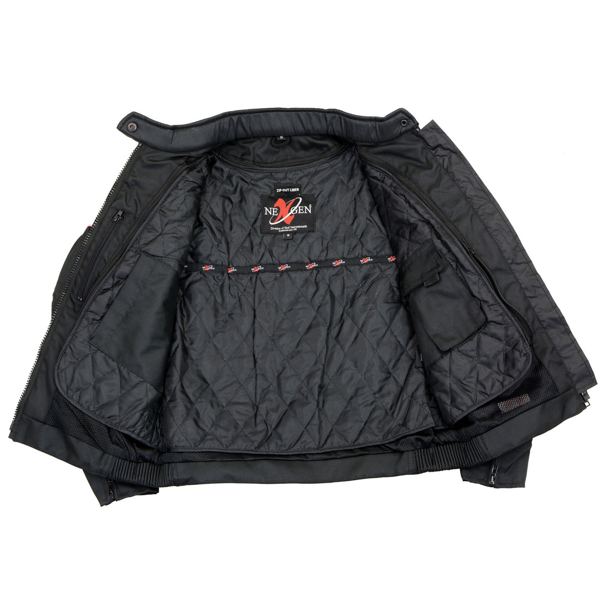 Milwaukee Leather SH2261 Women's Black Textile Lightweight Motorcycle Jacket with Reflective Piping