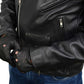 Milwaukee Leather SH247 Men's Black Perforated Leather Full Finger Motorcycle Hand Gloves W/ Breathable ‘Open Knuckle’