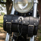Milwaukee Leather SH62602 Black Small PVC Double Strap with Rivet’s and Concho Windshield-Tool Bag