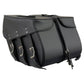 Milwaukee Leather SH55101ZB Black 3 Strap Zip-Off Motorcycle Saddlebags