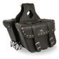 Milwaukee Leather SH579ZB Large Black Zip-Off PVC Slanted Throw Over Studded Saddlebags