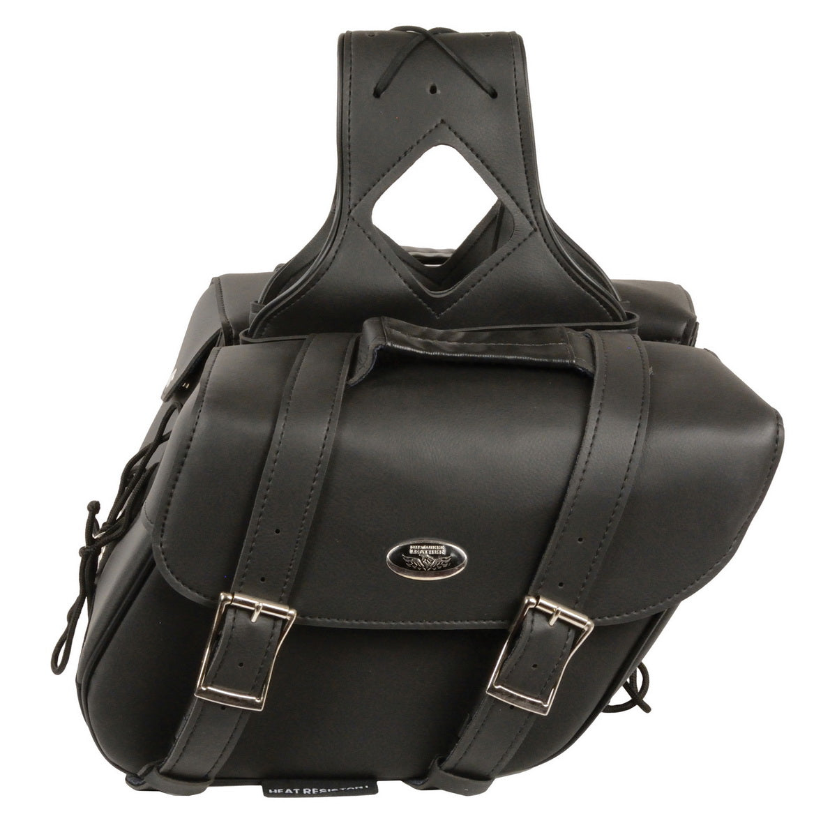 Milwaukee Leather SH58001ZB Medium Black Zip-Off PVC Slanted Throw Over Saddlebags