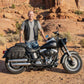 Milwaukee Leather SH61101ZB Black Zip-Off PVC Studded Throw Over Rounded Saddlebags