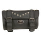 Milwaukee Leather SH62603 Black PVC Double Strap Studded Motorcycle Tool Bag