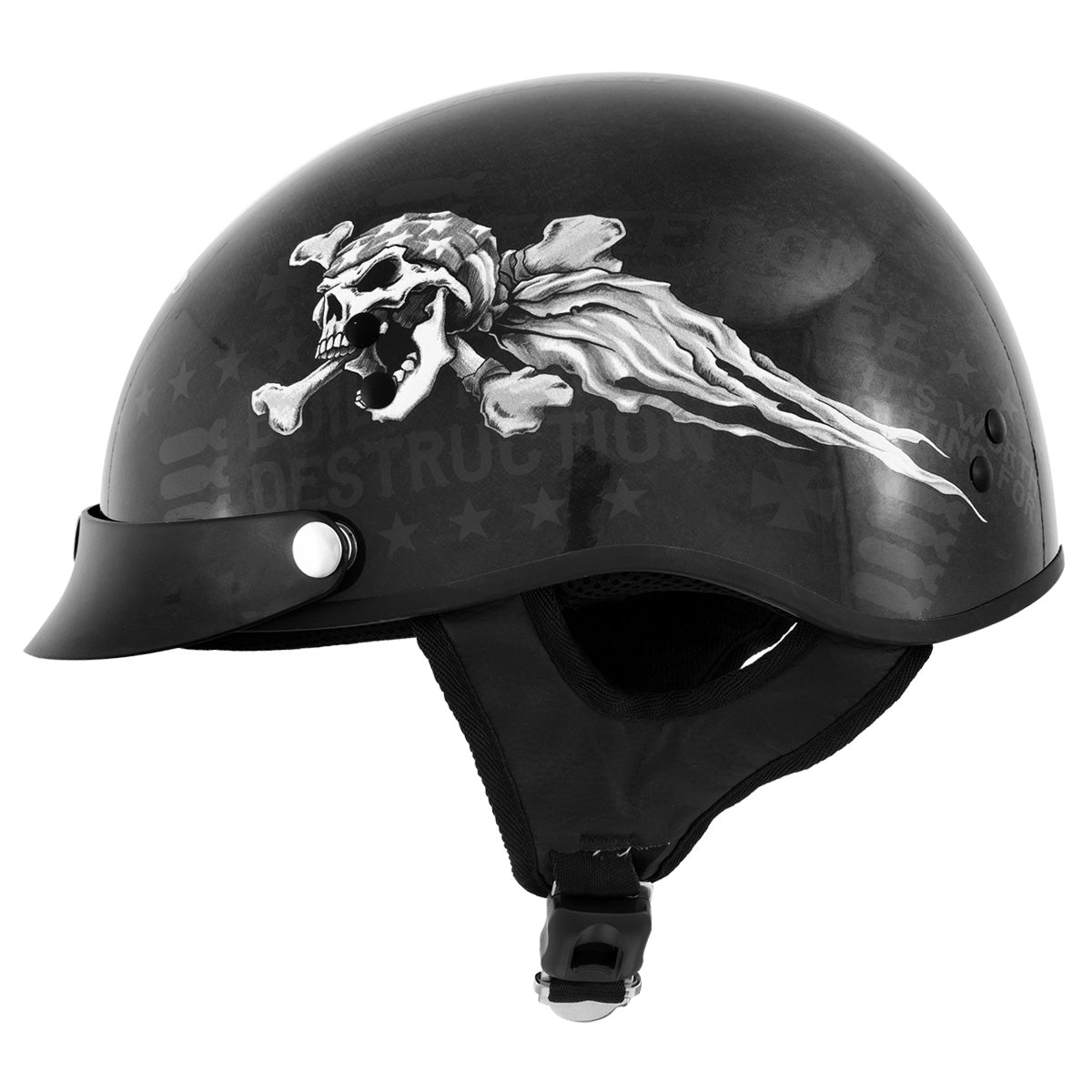 black motorcycle helmet hat Outlaw Helmets T99 Matte German Style Half for Men & Women DOT Approved The Premium Baseball Cap Motorcycle Helmet is more than just a protective gear Harley-Davidson Ventura Sun Shield X06