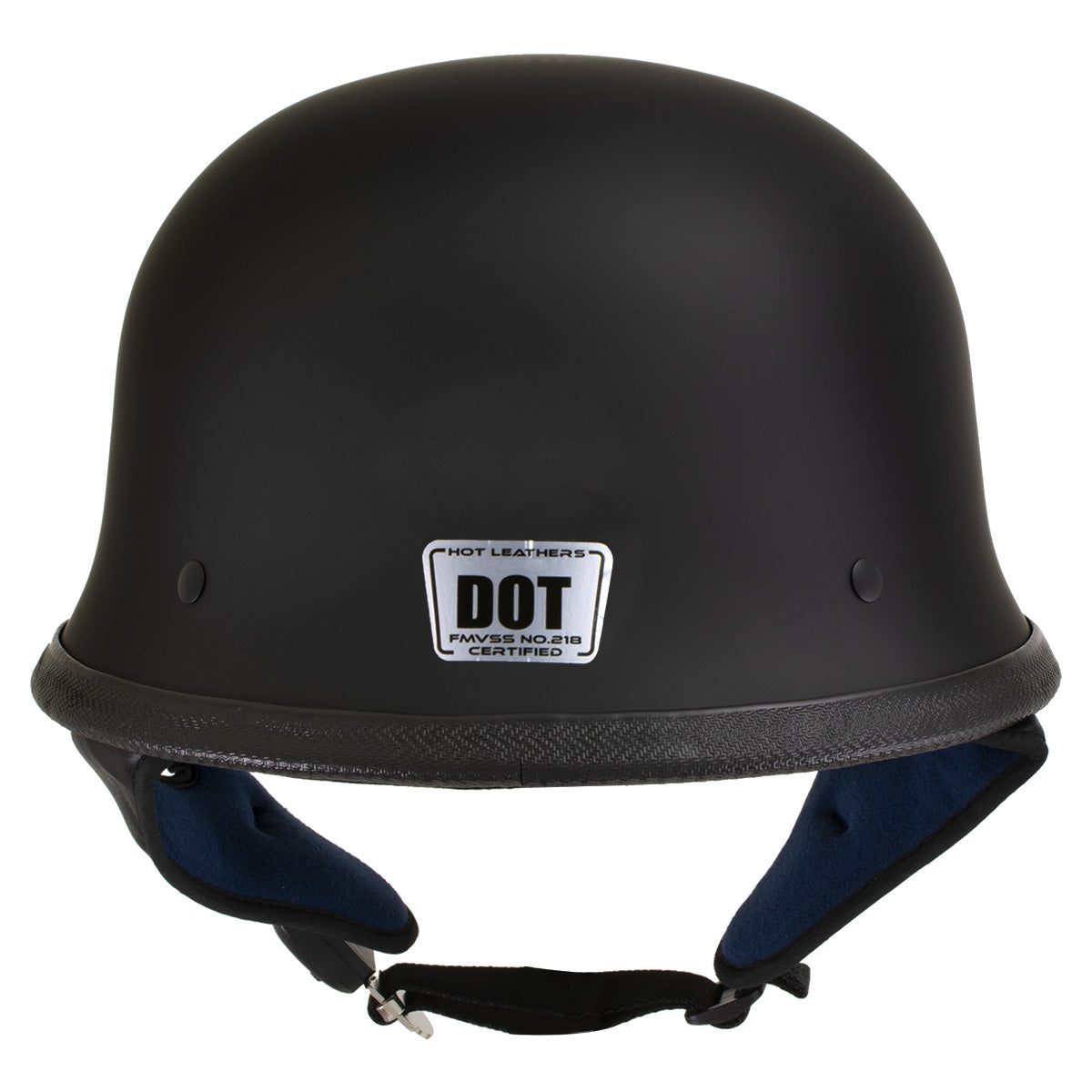 black motorcycle helmets hotter Hot Leathers Flat Black The Hanz German Style Vintage Motorcycle Half Helmet HLT75