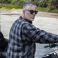 Milwaukee Leather MPM1630 Men's 'Asphalt Shield - Hoya' Plaid Flannel Biker Shirt w/ CE Armor - Reinforced w/ Aramid Fibers