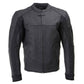 Milwaukee Leather LKM17014 Men's Matte Black Premium Leather Protective Motorcycle Racing Style Biker Jacket w/ CE Armor