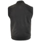 Milwaukee Leather Men's Barrage Flat Black Leather Motorcycle Club Style Vest - LKM3790