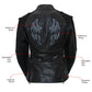 Milwaukee Leather LKL27005 Women's Scuba Style Black Leather Motorcycle Biker Jacket w/ Reflective Wings and Studs