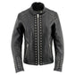 Milwaukee Leather LKL27007 Women's Premium Black Motorcycle Riders Leather Jacket w/ Zip-Out Liner