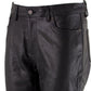 Milwaukee Leather LKM5719 Women's Black Buffalo Leather Motorcycle Riding Pants, Boot Cut, Unhemmed