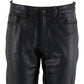 Milwaukee Leather LKM5719 Women's Black Buffalo Leather Motorcycle Riding Pants, Boot Cut, Unhemmed