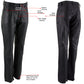 Milwaukee Leather LKM5719 Women's Black Buffalo Leather Motorcycle Riding Pants, Boot Cut, Unhemmed