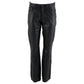 Milwaukee Leather LKM5719 Women's Black Buffalo Leather Motorcycle Riding Pants, Boot Cut, Unhemmed