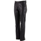 Milwaukee Leather LKM5719 Women's Black Buffalo Leather Motorcycle Riding Pants, Boot Cut, Unhemmed