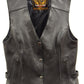 Milwaukee Leather XS1293 Ladies ‘Winged’ Black and Pink Studded Leather Vest